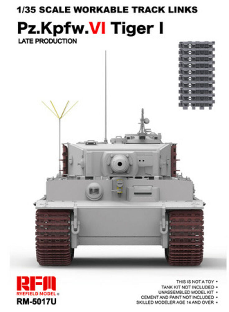 Workable track links for Tiger I late (New mould, upgraded version)