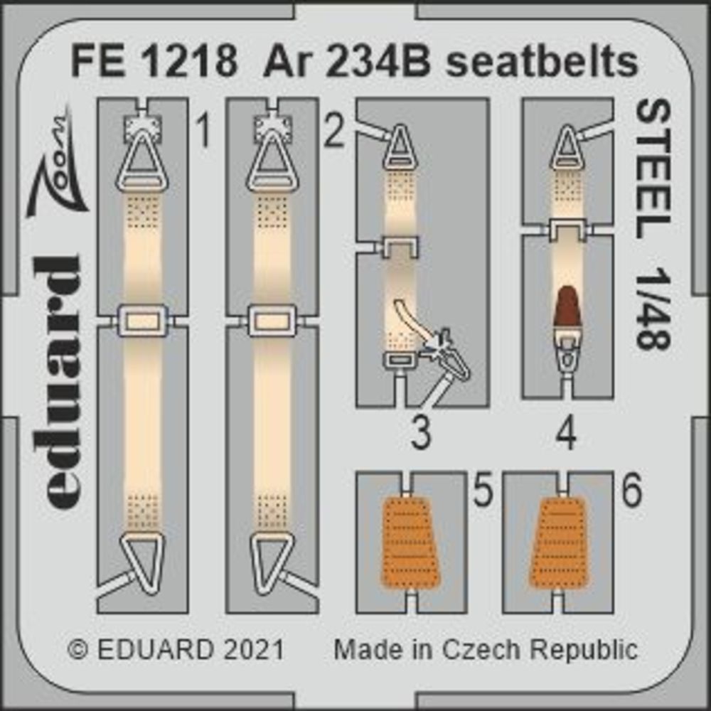 Ar 234B seatbelts STEEL 1/48 HASEGAWA/HOBBY 2000