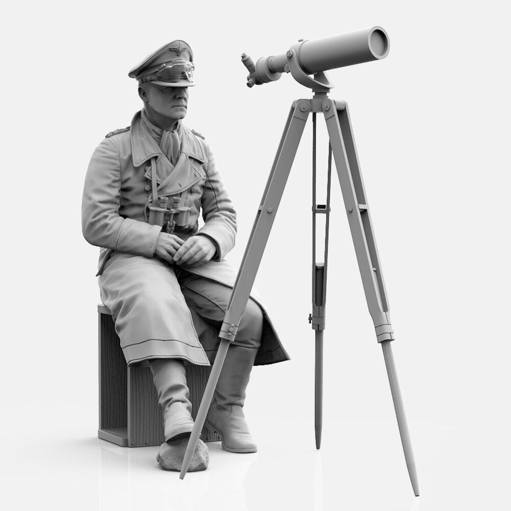 Erwin Rommel with tripod telescope