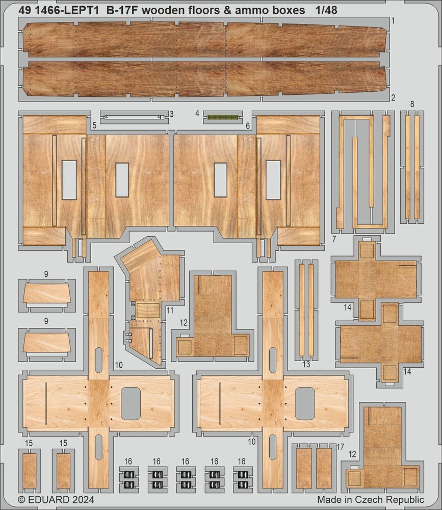 B-17F wooden floors & ammo boxes 1/48