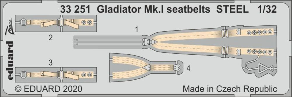 Gladiator Mk.I seatbelts STEEL for ICM