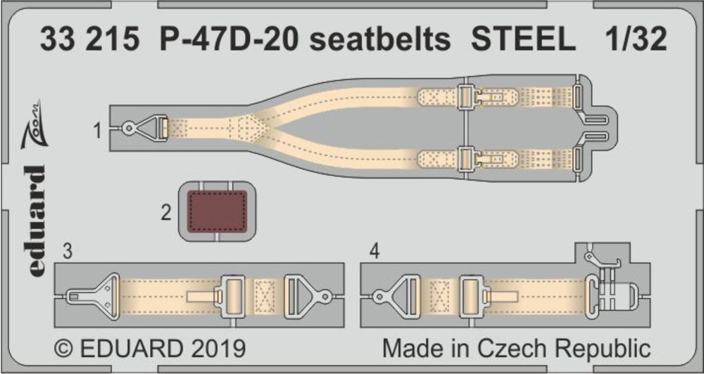 P-47D-20 seatbelts STEEL for Trumpeter