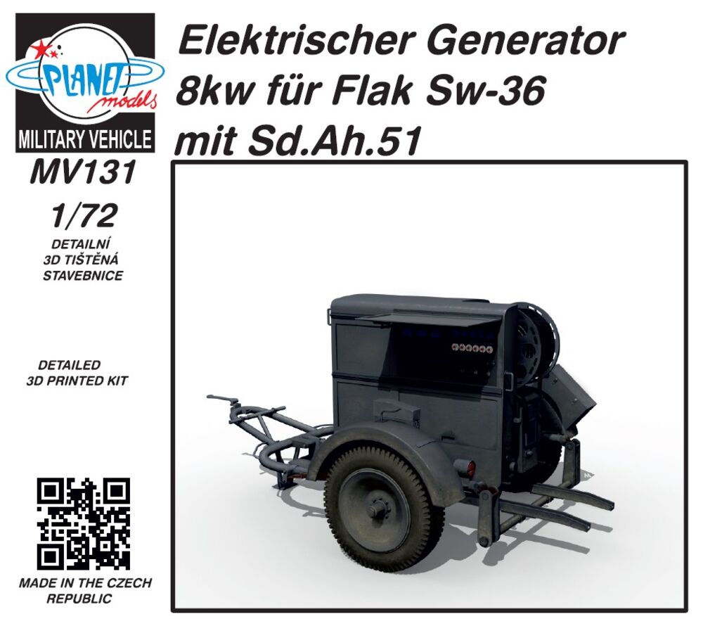 Elektrischer Generator 8kw f��r Flak Sw-36) mit Sd.Ah.51 1/72