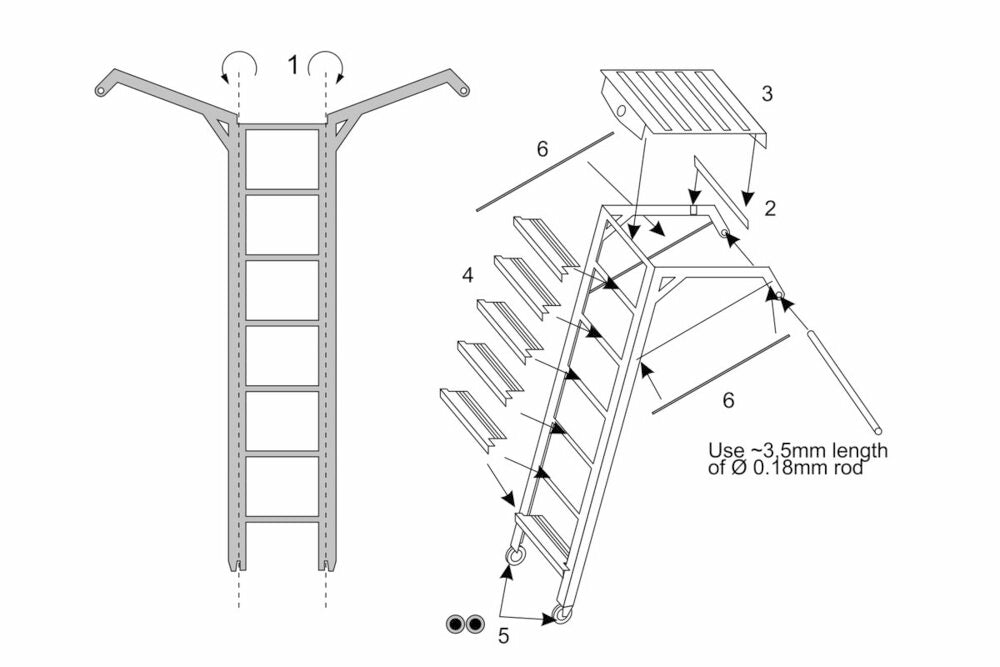 A4 Skyhawk ladder (Platz-Eduard kit)