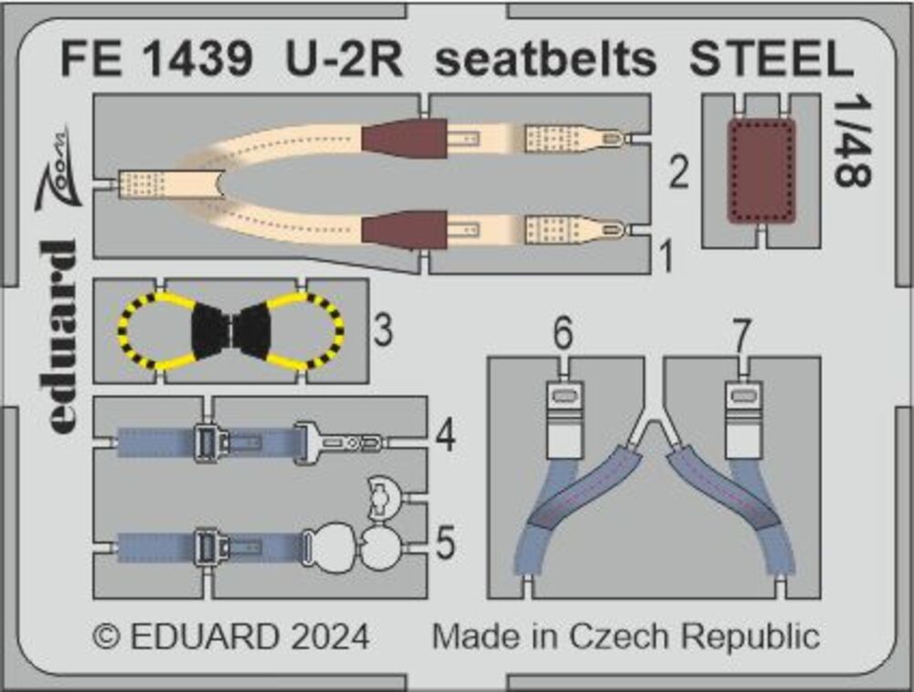 U-2R seatbelts STEEL 1/48 HOBBY BOSS