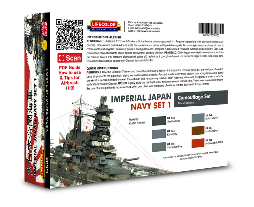 Imperial Japan Navy WWII, Late War, Set N. 1 6 x 22 ml