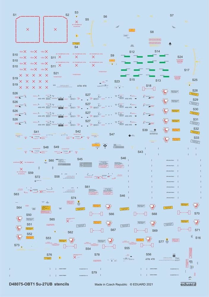 Su-27UB stencils 1/48 for ACADEMY/KITTY HAWK/GWH