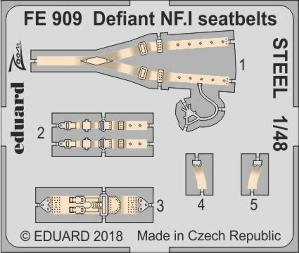 Defiant NF.I seatbelts STEEL f.Airfix