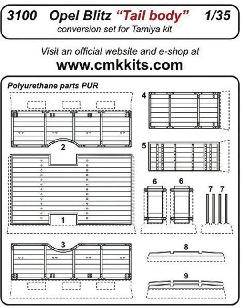 Opel Blitz Tall Body f��r Tamiya Bausatz