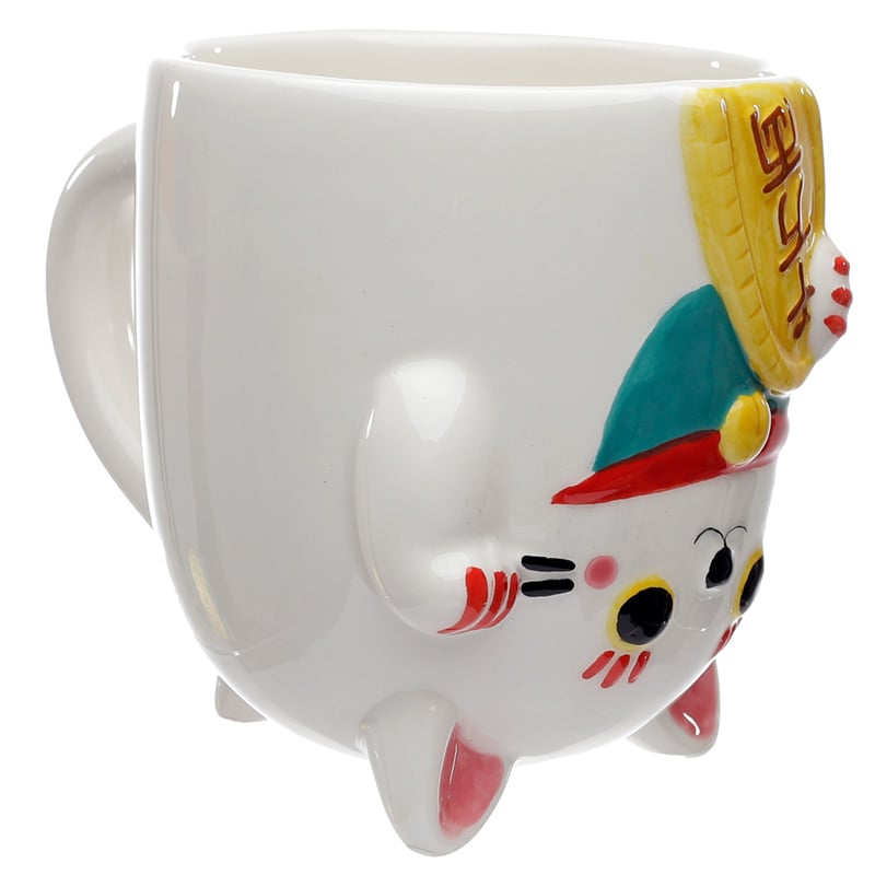 MANEKI-NERO - White - Mug 17oz + 3D Lid