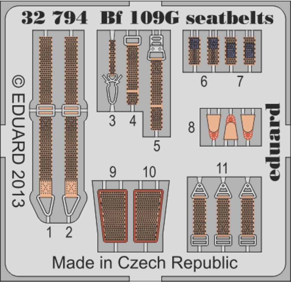 BF 109G seatbelts for Revell