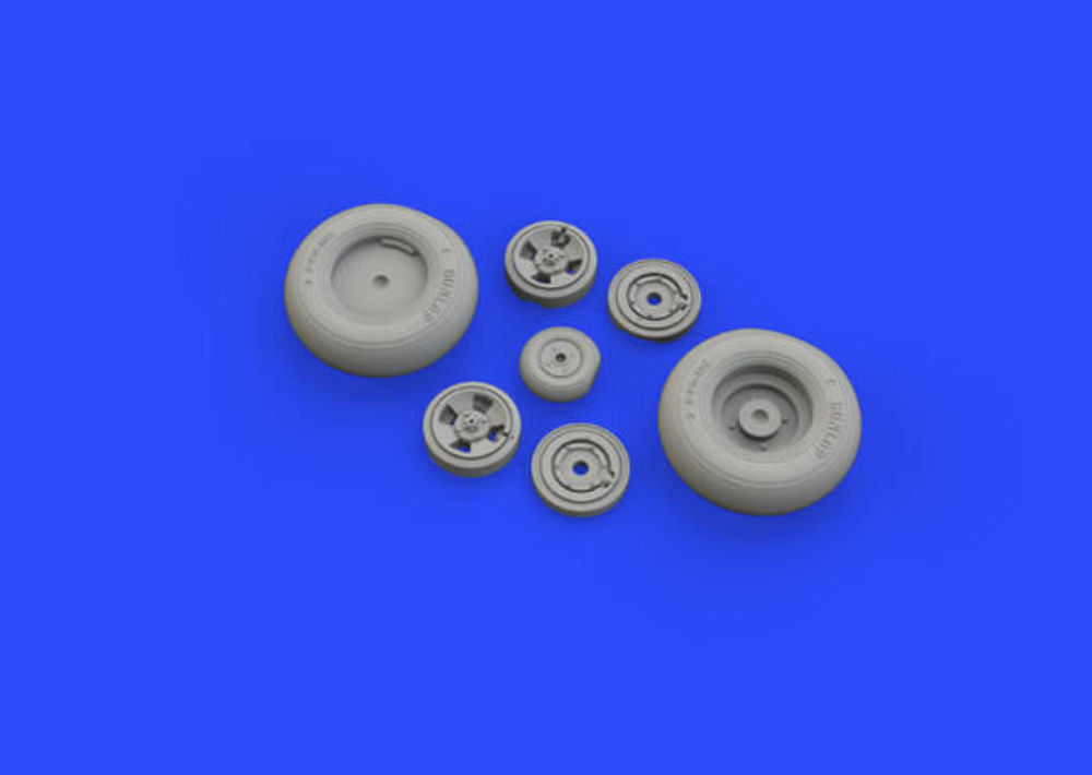 Spitfire Mk.IX wheels 4spoke w/smooth tire for Tamiya