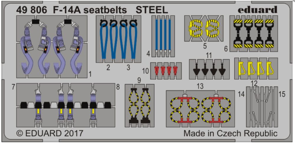 F-14A seatbelts STEEL for Tamiya