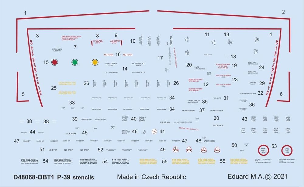 P-39 stencils for Eduard