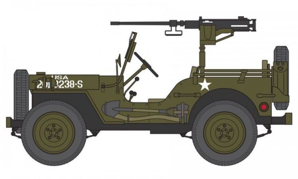 Willys Jeep, Trailer & 6PDR Gun