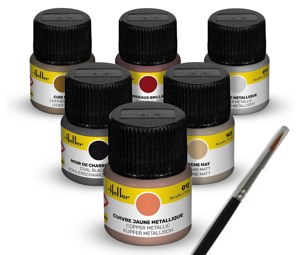 Colour Set Oldtimer Acrylic 6 x 12 ml + Brush