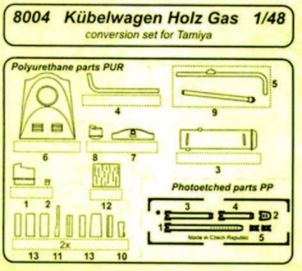 K��belwagen Holzgas f��r Tamiya Bausatz