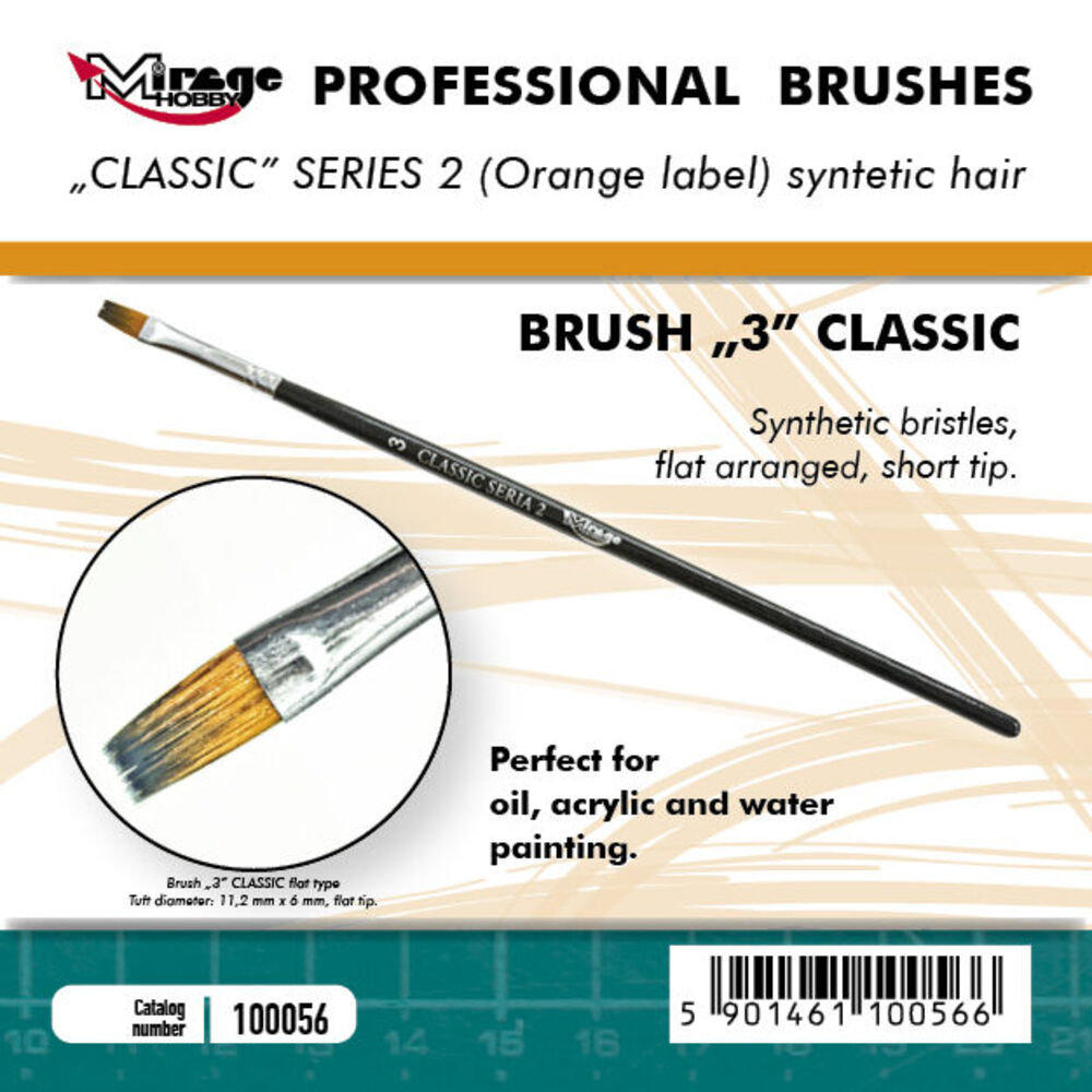 MIRAGE BRUSH FLAT HIGH QUALITY CLASSIC SERIES 2 size 3