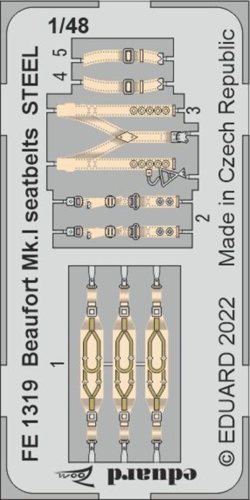 Beaufort Mk.I seatbelts STEEL for ICM