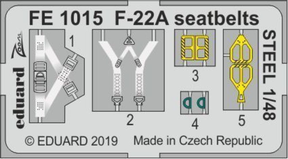 F-22A seatbelts STEEL for Hasegawa