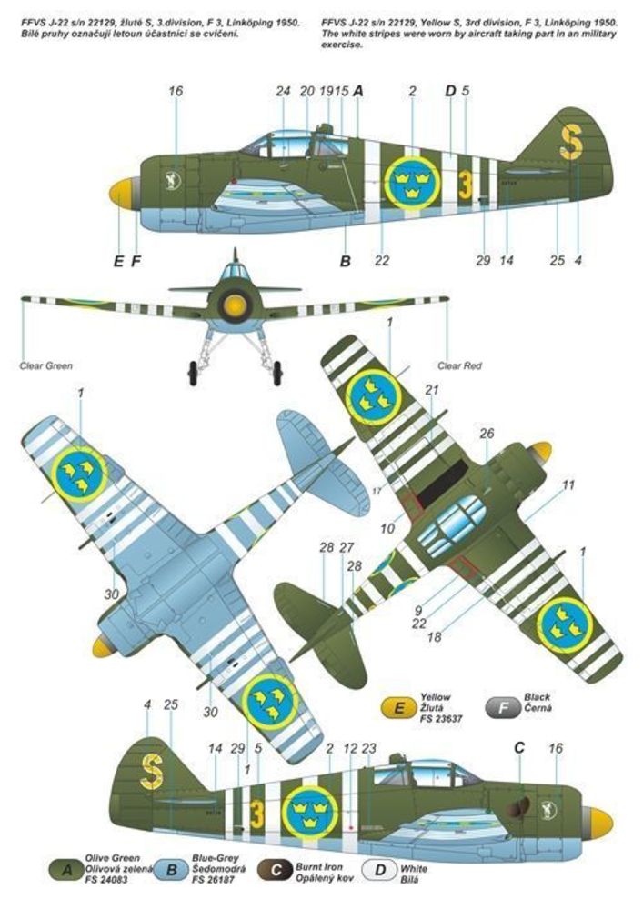 FFVS J-22A Swedish WW2 main fighter airc