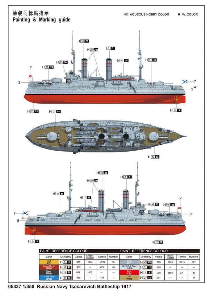 Russian Navy Tsesarevich Battleship 1917