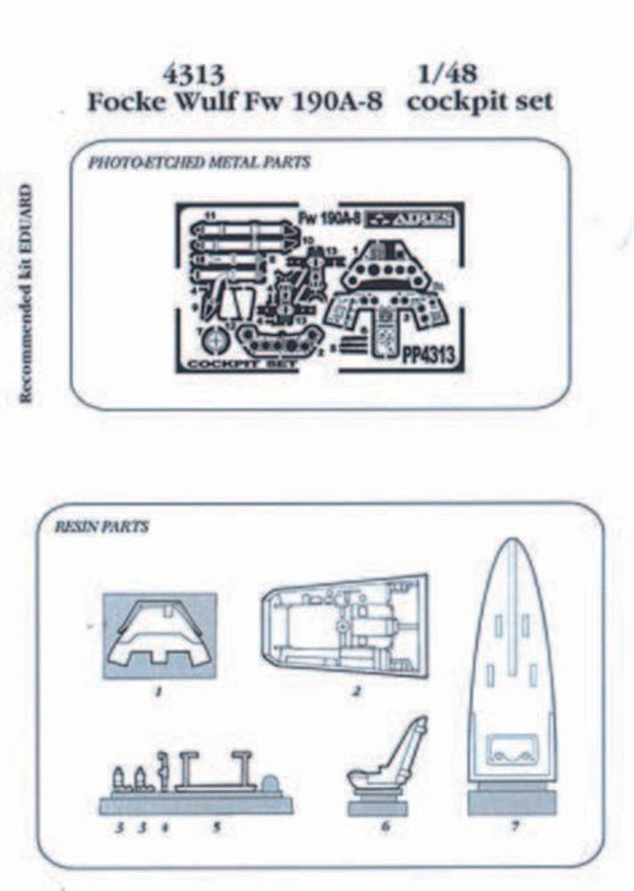 FW 190A-8 cockpit set F��r Eduard-Bausatz