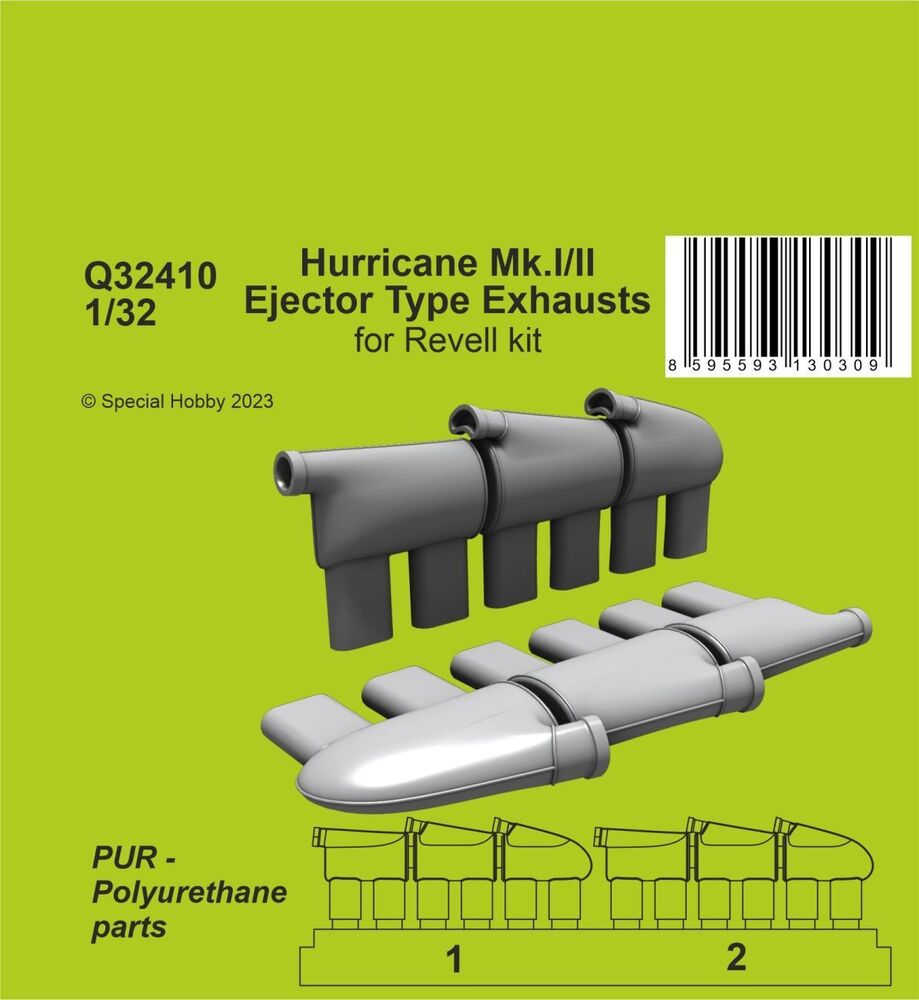 Hurricane Mk.I/II Ejector Type Exhausts 1/32