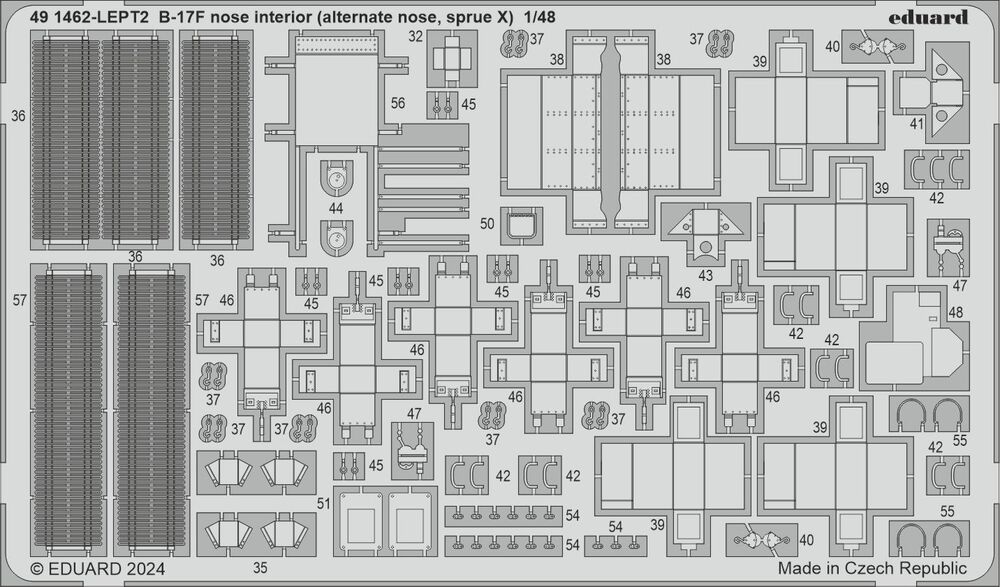 B-17F nose interior (alternate nose, sprue X) 1/48