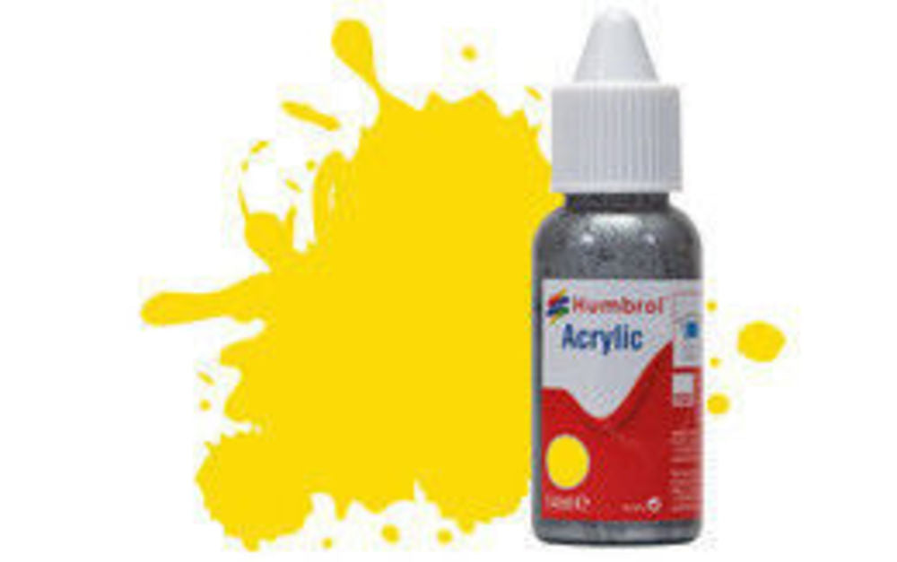 HUMBROL ACRYLIC DROPPER BOTTLE 14ML No 69 Yellow - Gloss