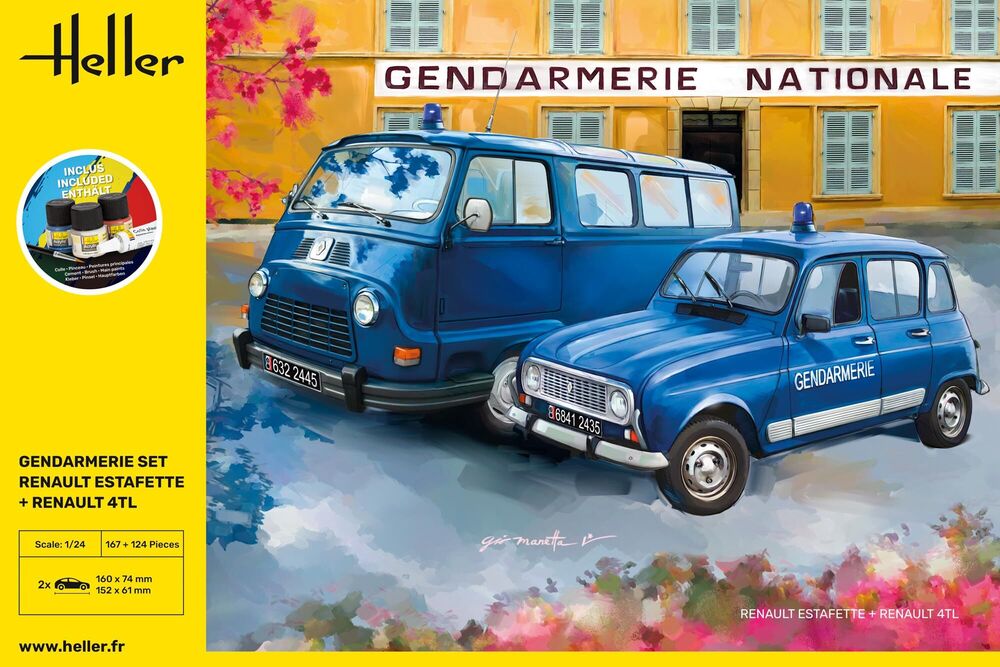 STARTER KIT Gendarmerie Set Renault Estafette + Renault 4TL