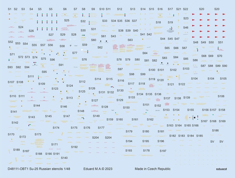 Su-25 Russian stencils 1/48 ZVEZDA