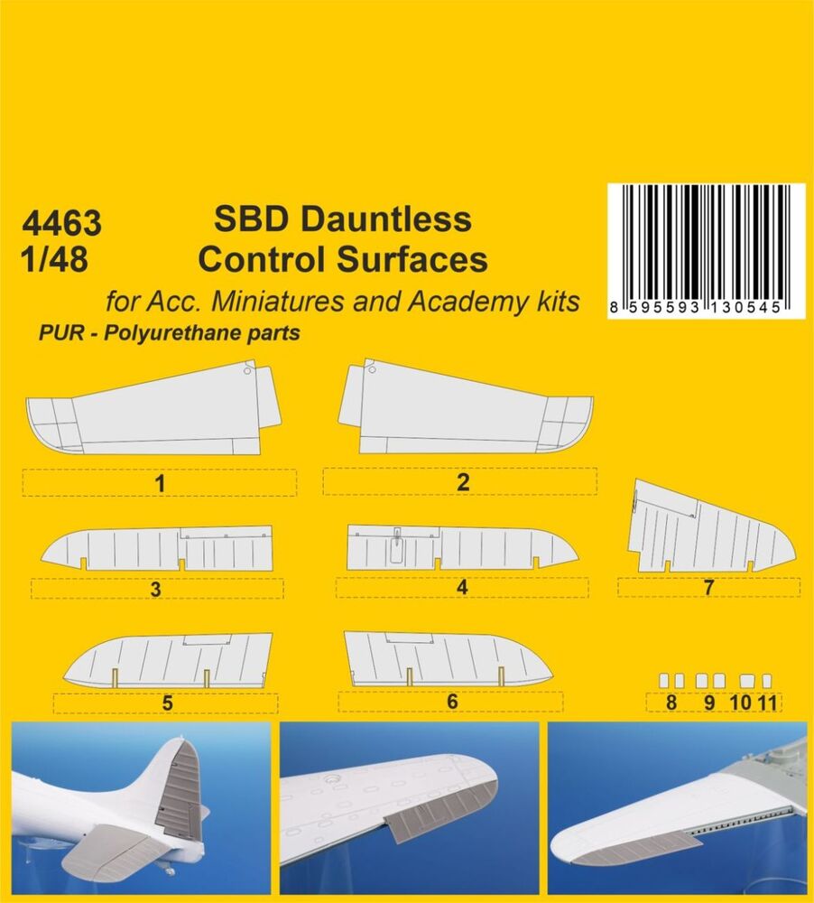 SBD Dauntless Control Surfaces / for Acc. Miniartures and Academy kits