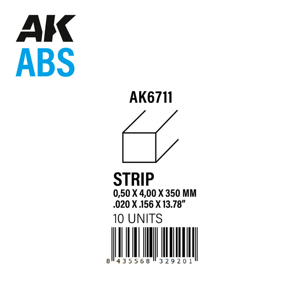 Strips 0.50 x 4.00 x 350mm - ABS STRIP