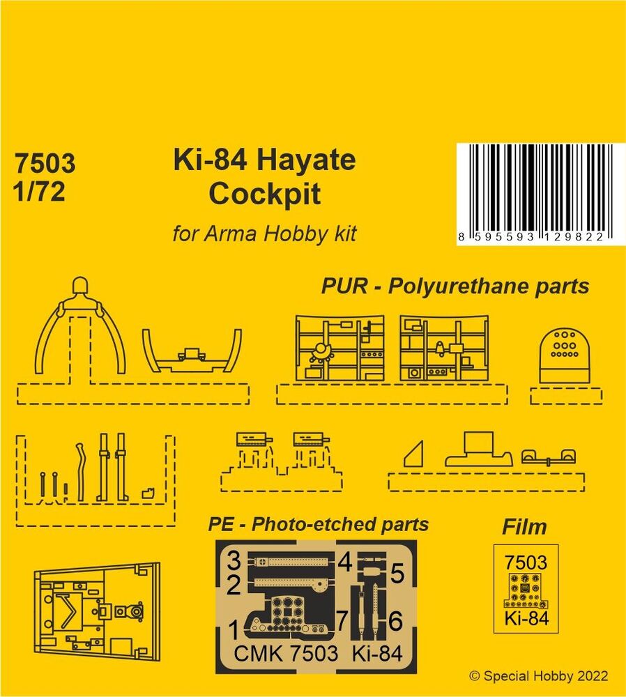 Ki-84 Hayate Cockpit for Arma Hobby kits