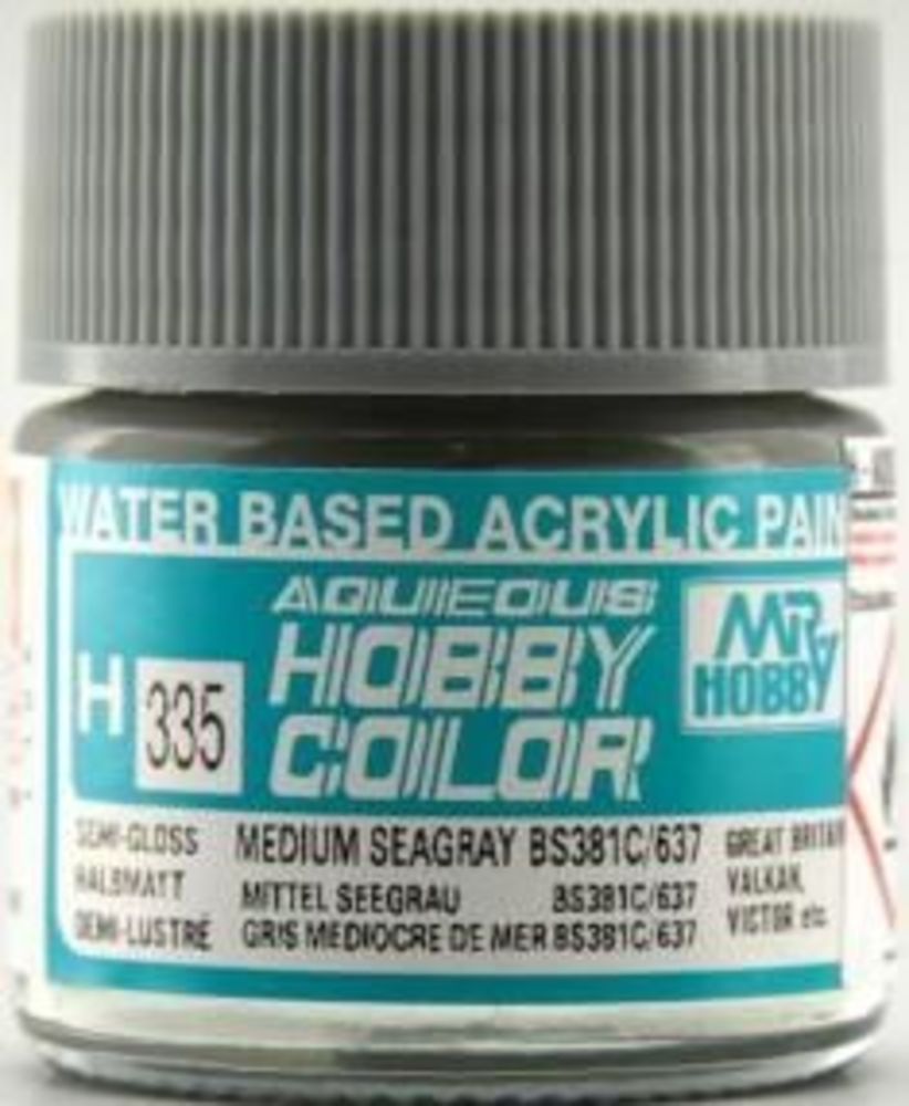 Mr Hobby -Gunze Aqueous Hobby Colors (10 ml) Medium Seagray BS381C/637