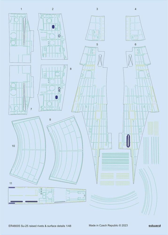 Su-25 raised rivets & surface details for ZVEZDA