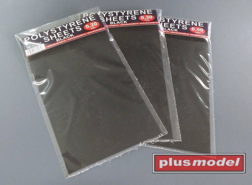 Polystyrene sheets black 0,2