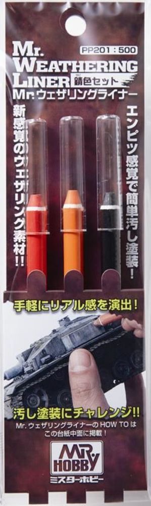 Mr Hobby -Gunze Mr. Weathering Liner RUST Color Set