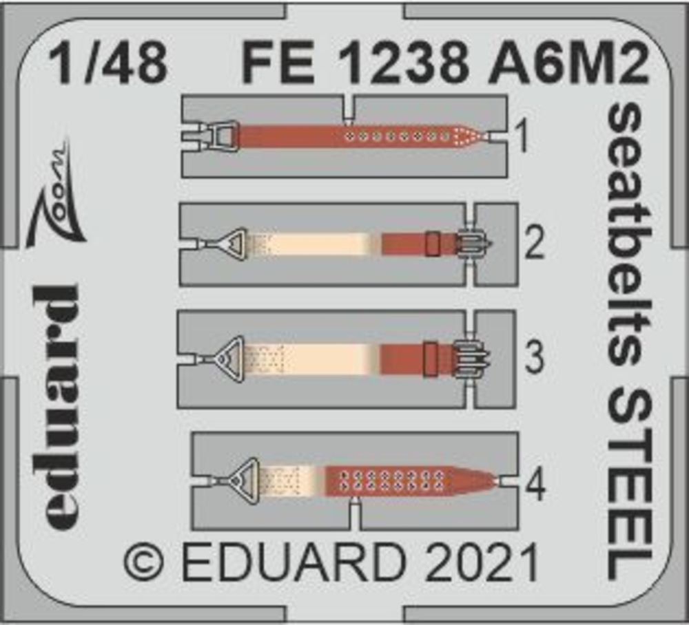 A6M2 seatbelts STEEL, for EDUARD