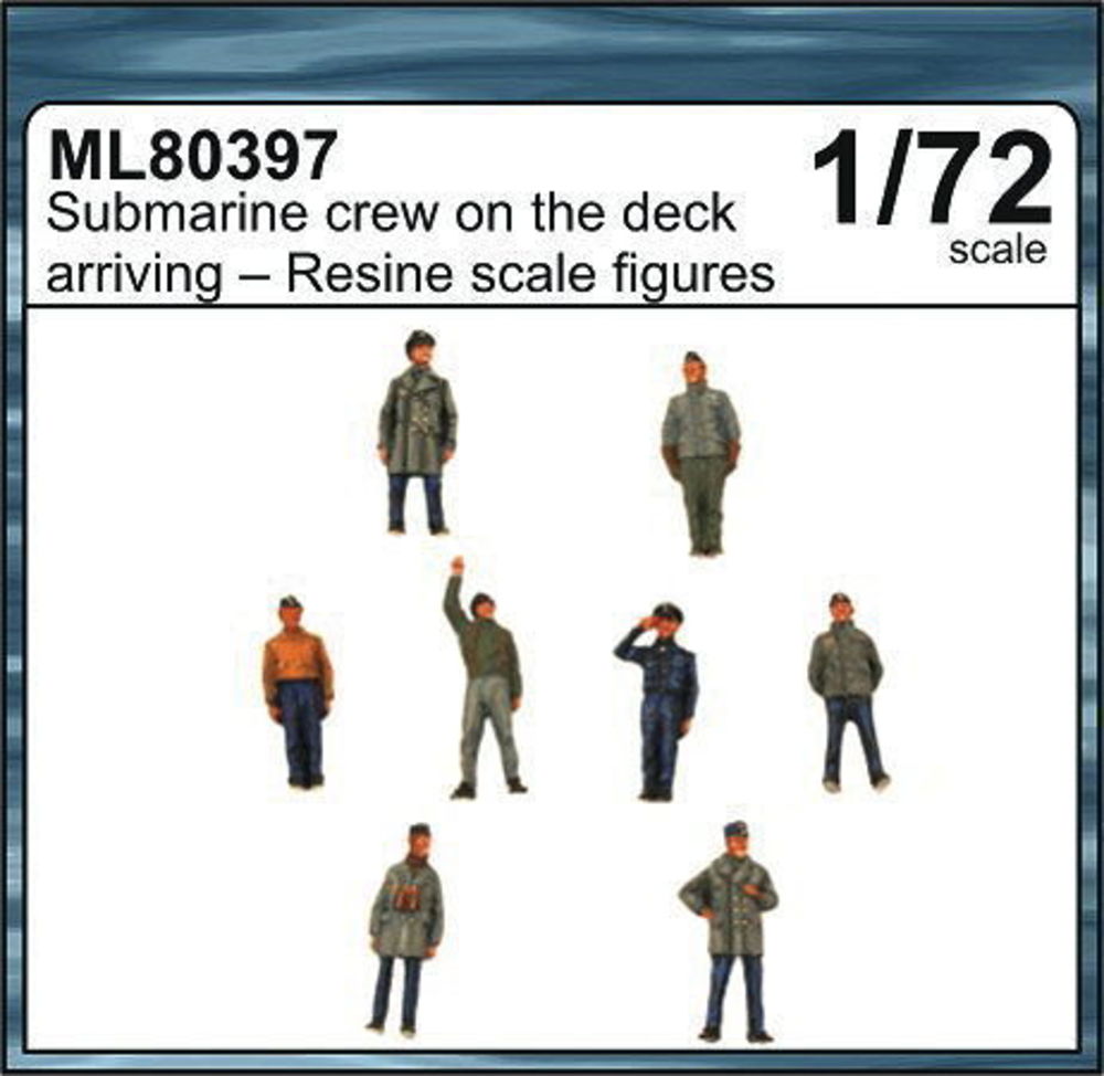 Submarine crew on the deck arriving