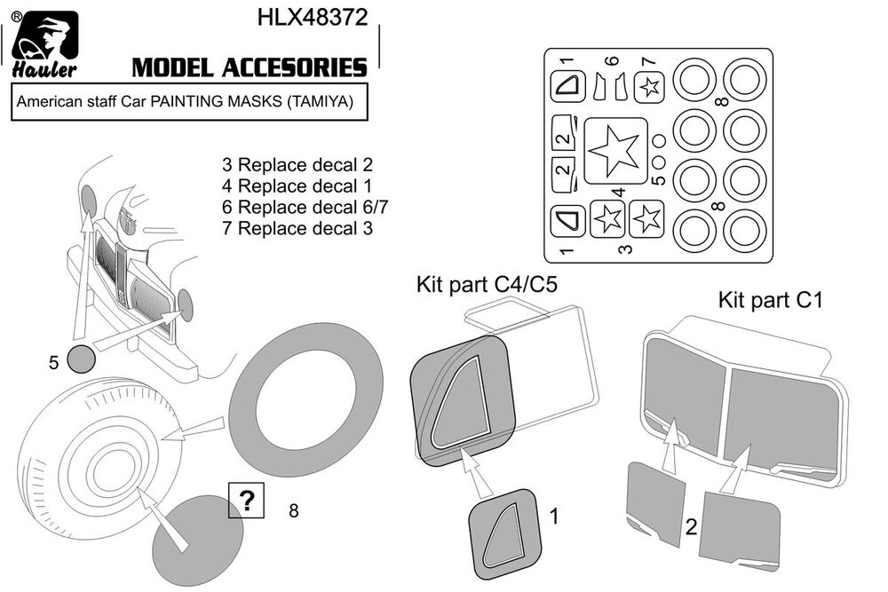 American staff Car PAINTING MASKS (TAMIYA)