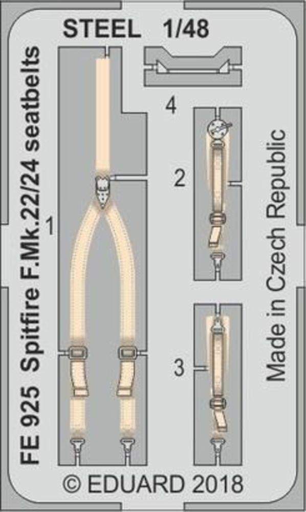 Spitfire F.Mk.22/24 seatbelts STEEL f.Ai