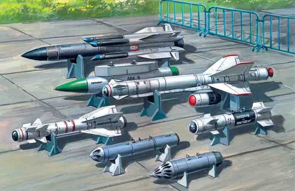 Soviet Air-to-Surface Armament (X-29T,X-31P,X-59M missiles, B-13L, B-8M1 rockets containers, KAB-500Kr bombs)