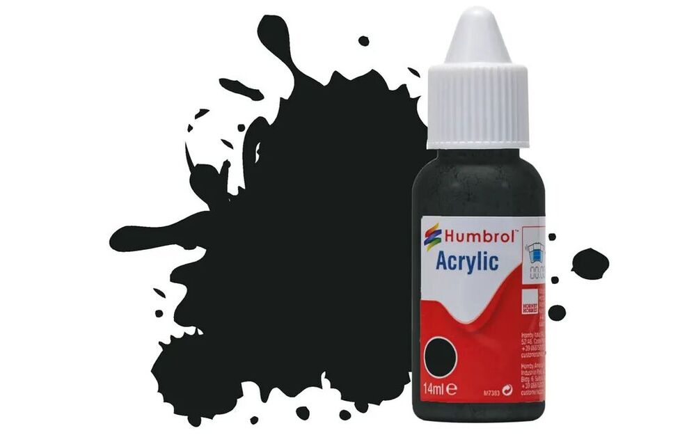 HUMBROL ACRYLIC DROPPER BOTTLE 14ML No 91 Black Green Matt