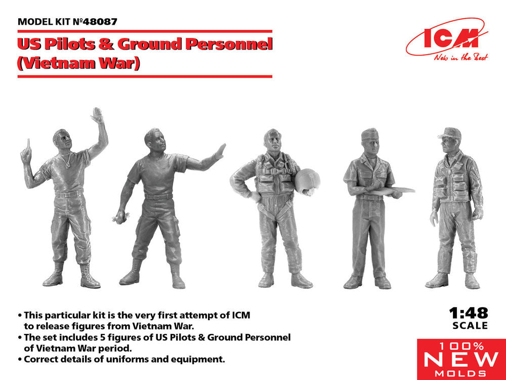 US Pilots & Ground Personnel (Vietnam War) (5 figures) (100% new molds)