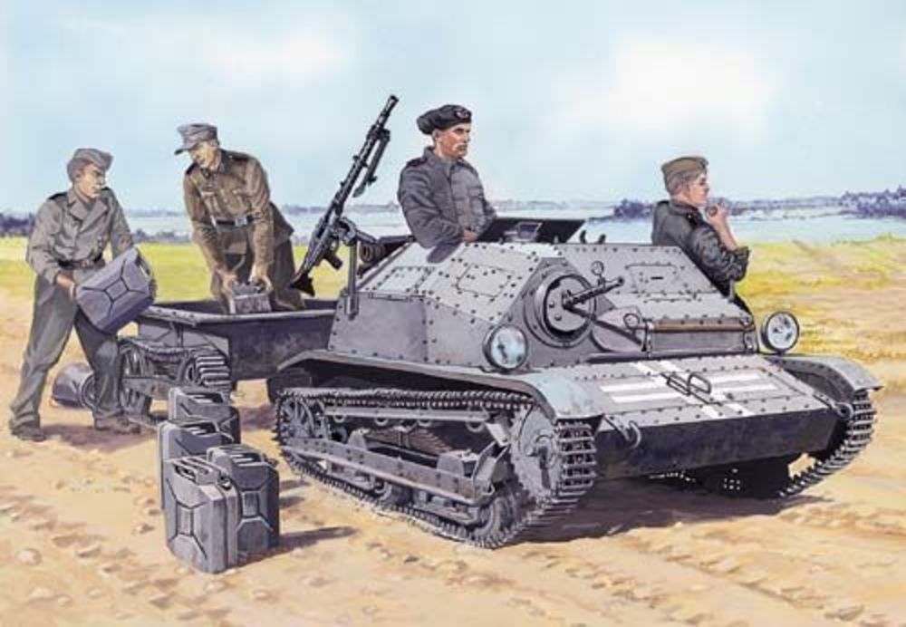 Tankette TKS/MG 15 mit Universal Transportanh��nger