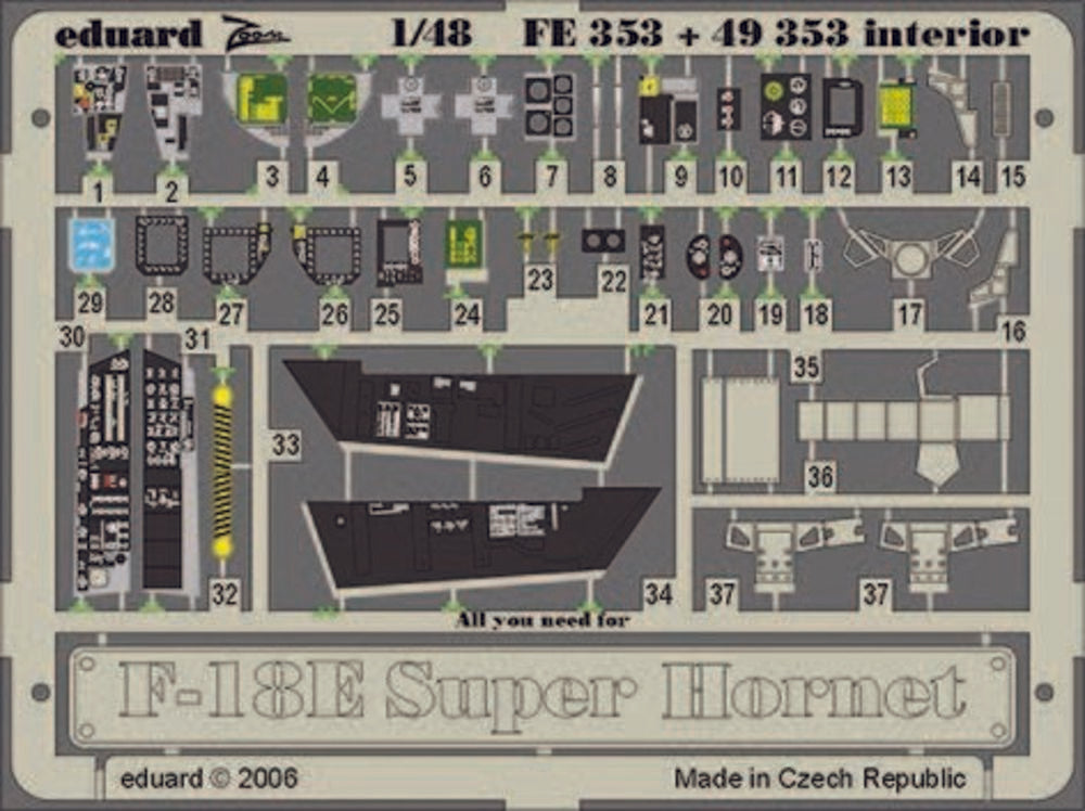 F-18E Super Hornet interior F��r Hasegawa Bausatz.