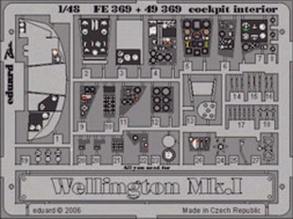 Wellington  Mk.I cockpit interior f��r Trumpeter Bausatz