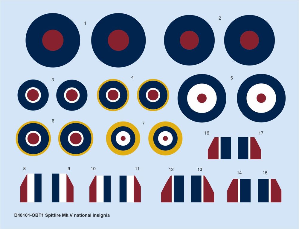 Spitfire Mk.V national insignia for EDUARD